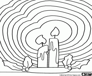 για ζωγραφική Αναμμένα χριστουγεννιάτικα κεριά