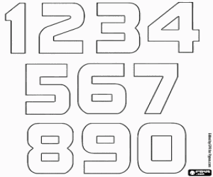 για ζωγραφική Αριθμοί από το 1 στο 9 και 0