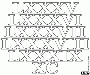 για ζωγραφική Αριθμοί των 85 έως 90 σύμφωνα με τους Ρωμαίους