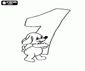 για ζωγραφική Αριθμός 1 με ένα σκυλί