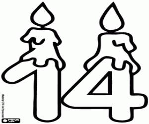 για ζωγραφική Αριθμός δεκατέσσερις με κεριά