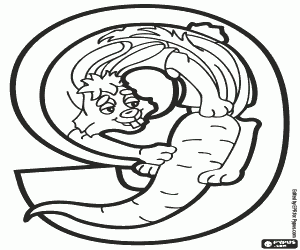 για ζωγραφική Αριθμός εννέα, κουνέλι και καρότο