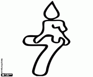 για ζωγραφική Αριθμός επτά και αναμμένο το καντήλι