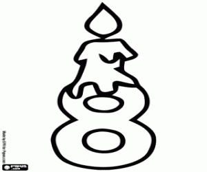 για ζωγραφική Αριθμός οκτώ με κερί γενέθλια