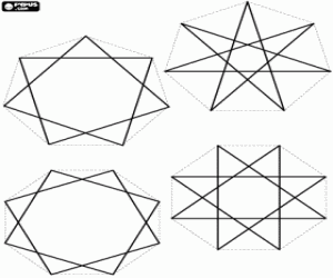 για ζωγραφική Αστέρια με επτά και οκτώ σημεία