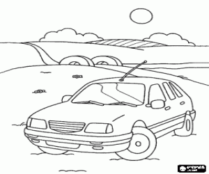 για ζωγραφική Αυτοκίνητο στο τοπίο