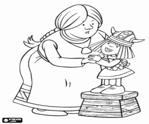 για ζωγραφική Βίκυ των Βίκινγκ με τη μητέρα του Ylva