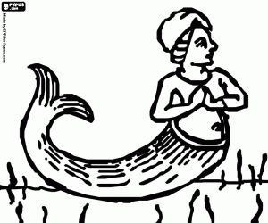 για ζωγραφική Γοργόνα ή μια σειρήνα στο βυθό της θάλασσας