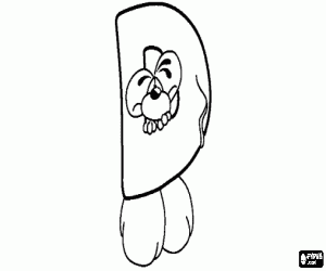 για ζωγραφική Γράμμα D με το πονηρό ποντικάκι