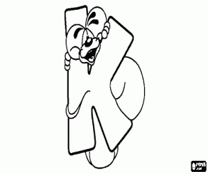 για ζωγραφική Γράμμα K με το πονηρό ποντικάκι