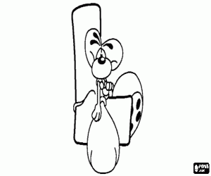 για ζωγραφική Γράμμα L με το πονηρό ποντικάκι