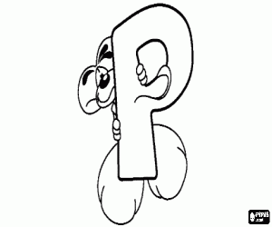 για ζωγραφική Γράμμα P με το πονηρό ποντικάκι