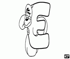 για ζωγραφική Γράμμα Ε με το πονηρό ποντικάκι