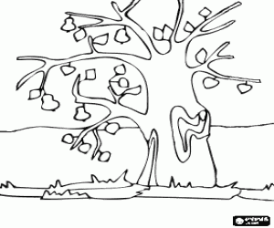 για ζωγραφική Δένδρο με μερικά φύλλα πάνω στα κλαδιά