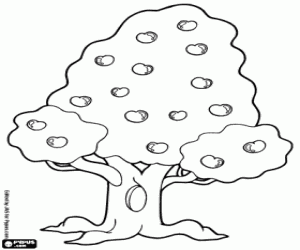 για ζωγραφική Δέντρο με φρούτα στο καλοκαίρι