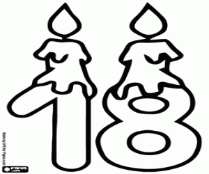 για ζωγραφική Δεκαοχτώ αριθμού με κεριά