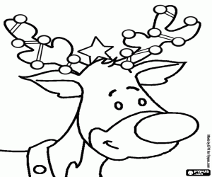 για ζωγραφική Διακοσμημένα Ρούντολφ τάρανδος κεφάλι