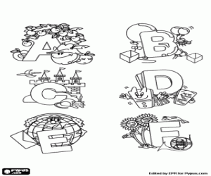 για ζωγραφική Διακοσμημένα γράμματα από το A έως F