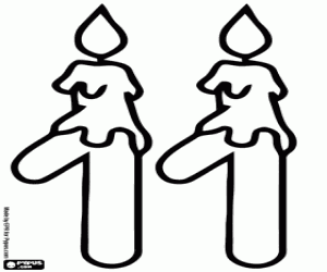 για ζωγραφική Δύο κεριά και τον αριθμό ένδεκα