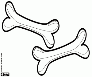 για ζωγραφική Δύο οστά για το σκυλάκι