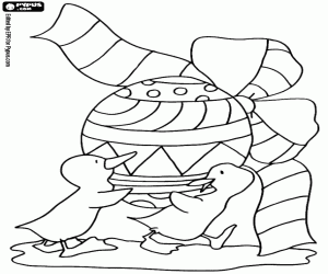 για ζωγραφική Δύο παπάκια και ένα αυγό του Πάσχα