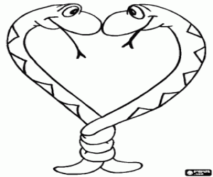 για ζωγραφική Δύο φίδια αποτελούν μια καρδιά