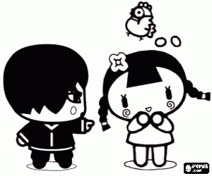 για ζωγραφική Δύο φίλοι Pucca, Abyo και Τσινγκ