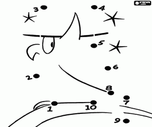 για ζωγραφική Ενταχθούν τελείες, κουκουβάγια με καπέλο