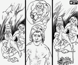 για ζωγραφική Η ανακάλυψη της φωτιάς