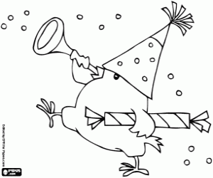 για ζωγραφική Η κλωσσόπουλο και το νέο έτος