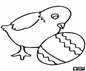 για ζωγραφική Η κλωσσόπουλο που βλέποντας ένα αυγό του Πάσχα