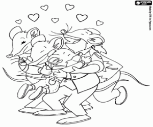 για ζωγραφική Η οικογένεια Stilton ευτυχισμένη