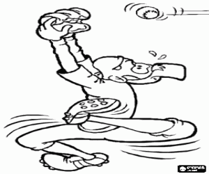 για ζωγραφική Η προσπάθεια του παίκτη του μπέιζμπολ