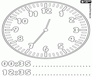 για ζωγραφική Η ώρα είναι μία παρά είκοσι πέντε