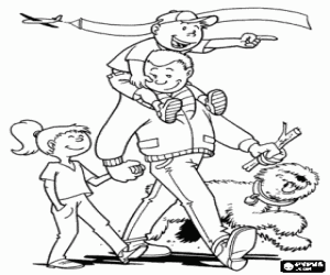 για ζωγραφική Ημέρα του πατέρα στο πάρκο