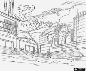 για ζωγραφική Θωρ κατά το γίγαντα της φωτιάς