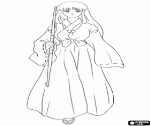 για ζωγραφική Ιέρεια Kikyo, Inuyasha