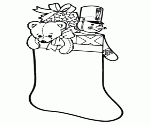 για ζωγραφική Κάλτσα Χριστουγέννων γεμάτη με δώρα