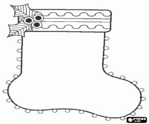 για ζωγραφική Κάλτσα Χριστουγέννων με φύλλα ελαιόπρινου