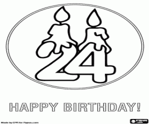 για ζωγραφική Κάρτα 24 ετών με δύο κεριά