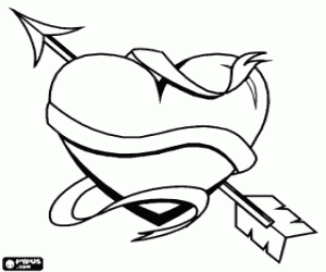 για ζωγραφική Καρδιά με βέλος του Θεού Έρωτα