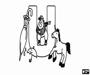 για ζωγραφική Κεφαλαίο γράμμα U με αντικείμενα