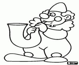 για ζωγραφική Κλόουν παίζει το σαξόφωνο