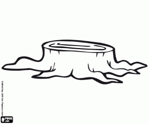 για ζωγραφική Κούτσουρο δέντρου. Δέντρο κοπούν