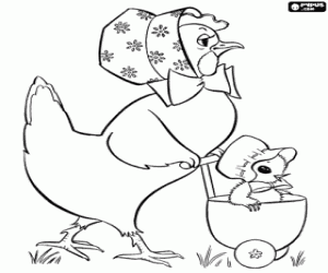 για ζωγραφική Κότα και κλωσσόπουλο στο Πάσχα