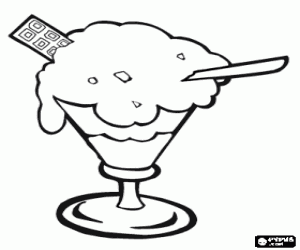 για ζωγραφική Κύπελλο με παγωτό, κρέμα και μπισκότα