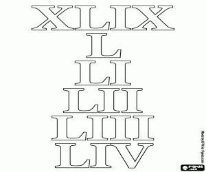 για ζωγραφική Μάθετε τους αριθμούς 49 έως 54