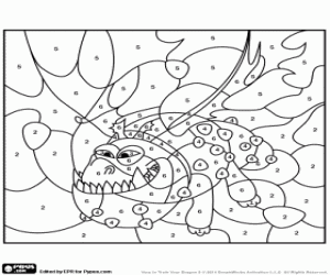 για ζωγραφική Μεγάλος δράκοντας, το χρώμα από τους αριθμούς