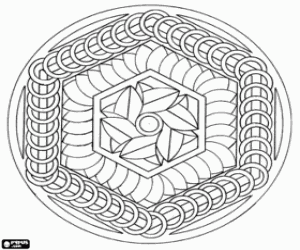 για ζωγραφική Μια Μάνταλα με εξάγωνα