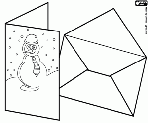 για ζωγραφική Μια Χριστουγεννιάτικη κάρτα με το ταχυδρομείο
